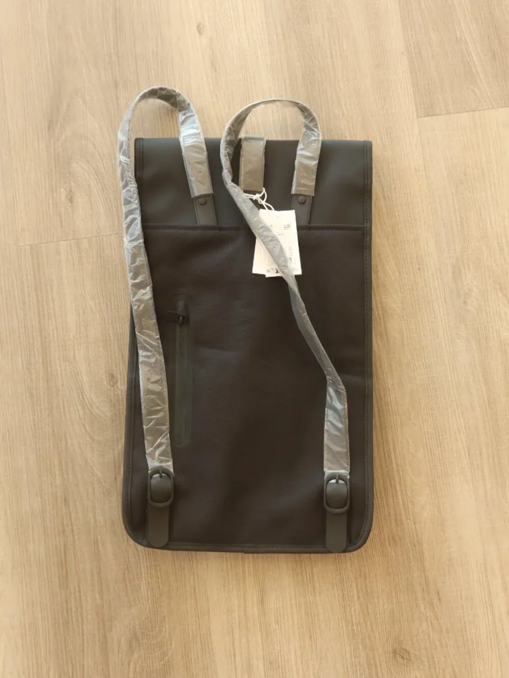 NWT RAINS BACKPACK black waterproof minimalist laptop school college prep clean